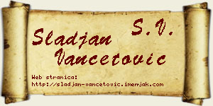 Slađan Vančetović vizit kartica